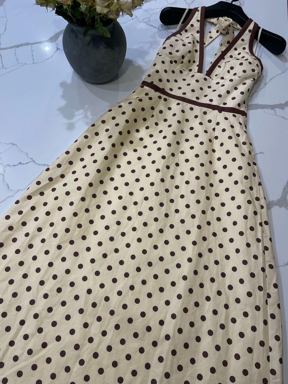 NEW Posse Bowie Plunge V Neck Polka Dot Midi Dress Size XS - Picture 6 of 16